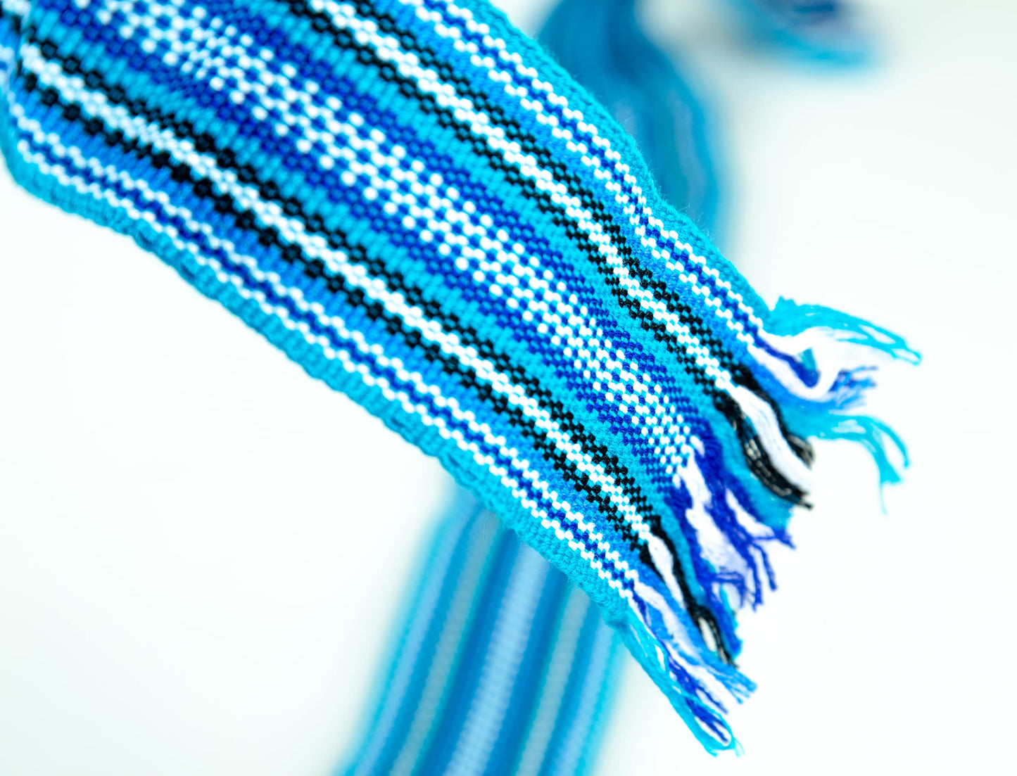 rushnichok Ukrainian hand woven homespun Hutsul Belt Blue black KRAYKA for Vyshyvanka