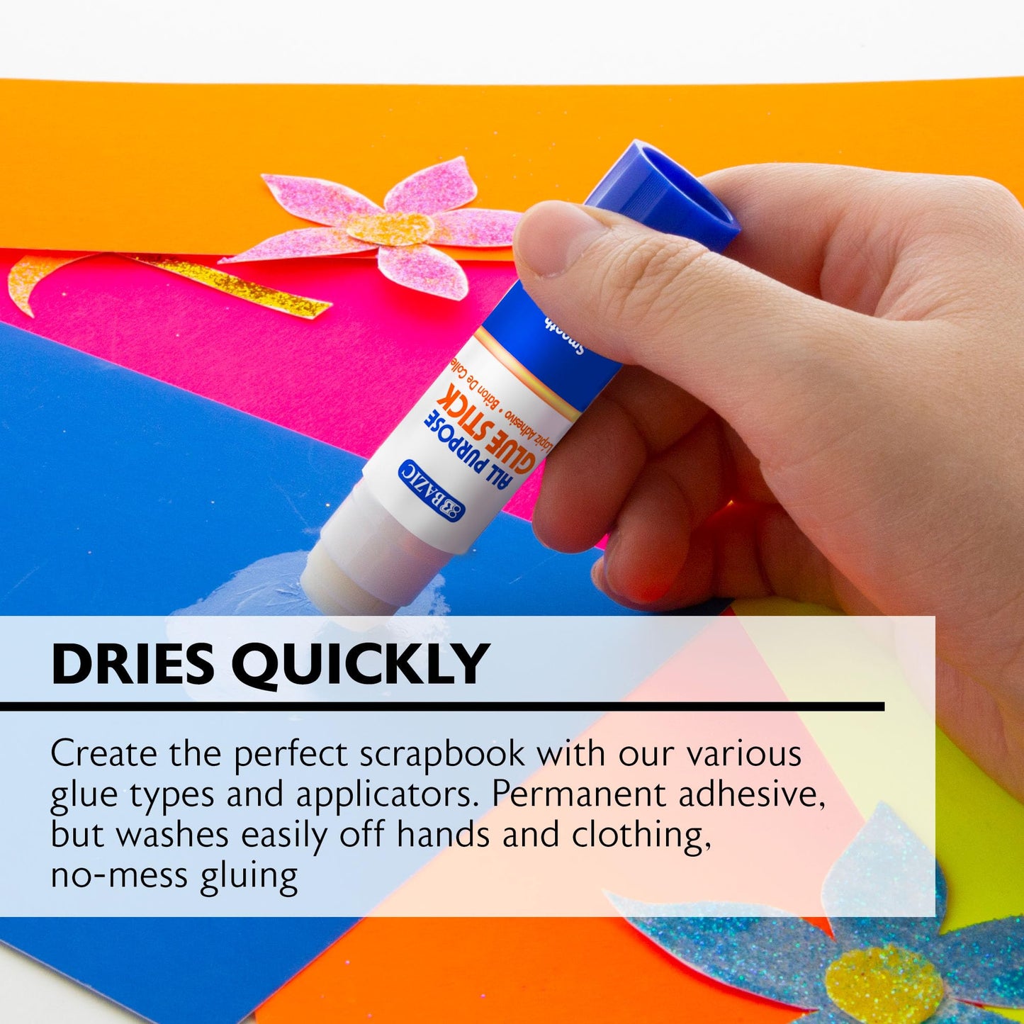 BAZIC Premium Glue Stick 8g/0.28 Oz.,White Glue Sticks, Multi-Purpose Acid Free, for Photos Paper Art Craft at School Home Office (4/Pack), 1-Pack