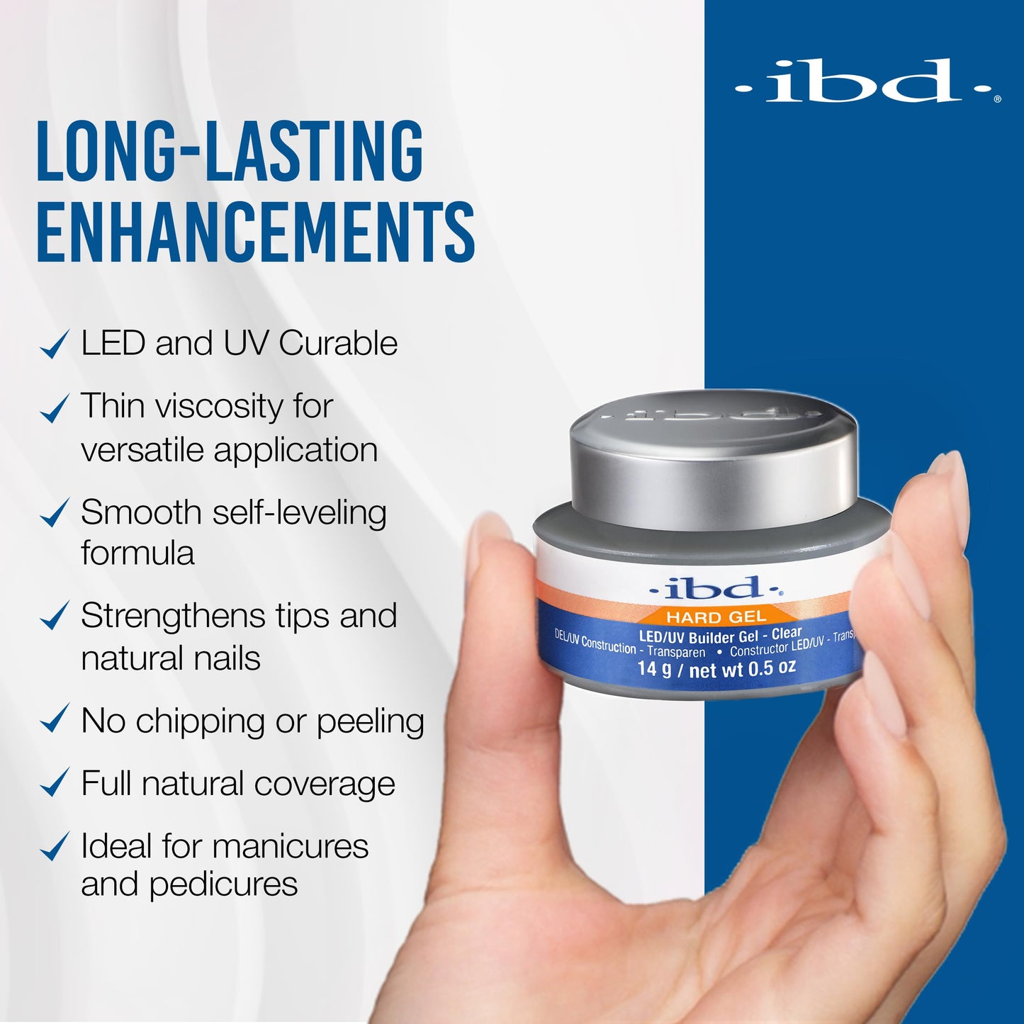 IBD LED/UV Gels Builder Gel Clear, 0.5 oz