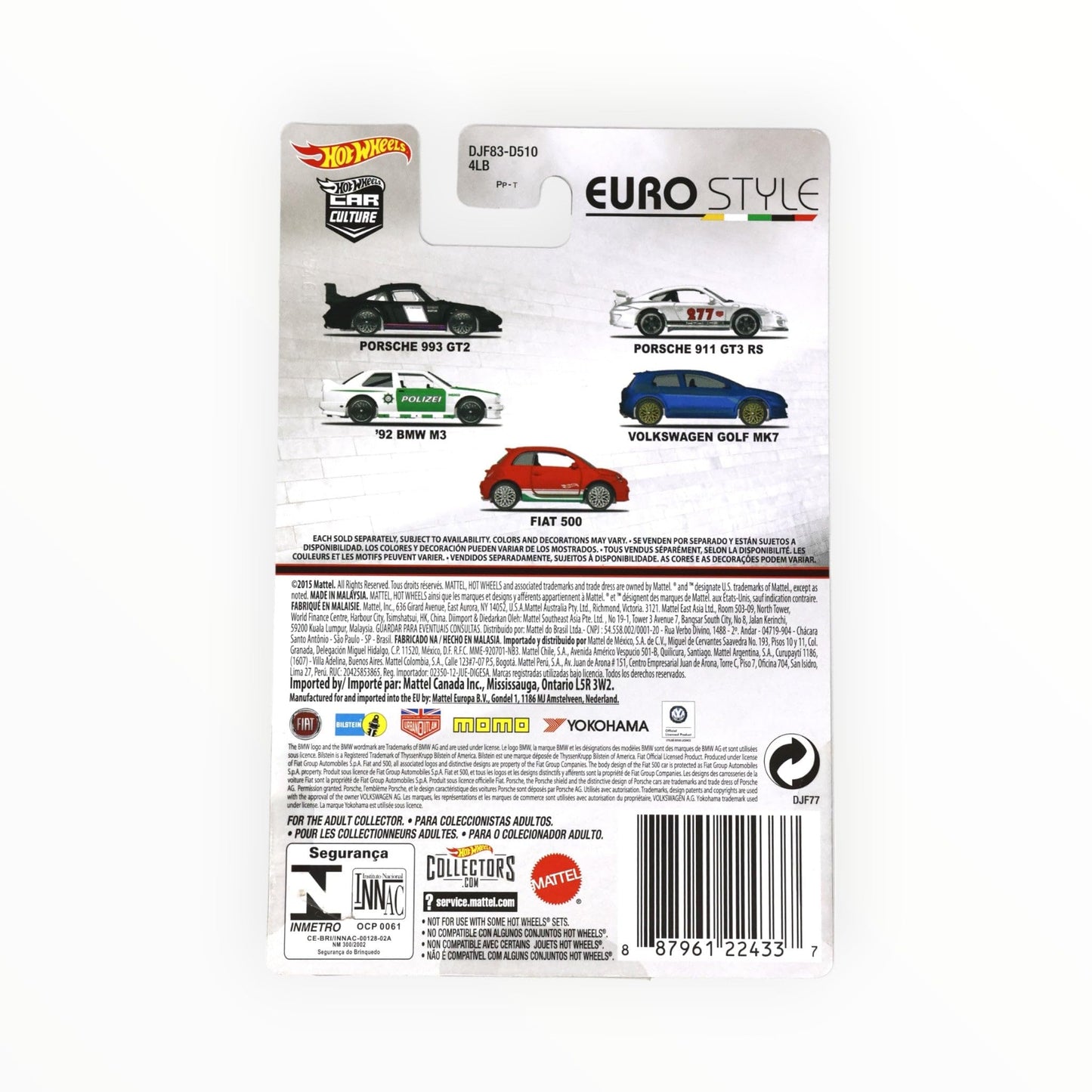 Hot Wheels Car Culture Euro Style Volkswagen Golf MK7 Blue