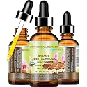 Botanical Beauty Organic SWEET ALMOND OIL 100% Pure Natural Virgin Unrefined Undiluted Cold Pressed Carrier Oil for Face, Skin, Body, Hair, Massage