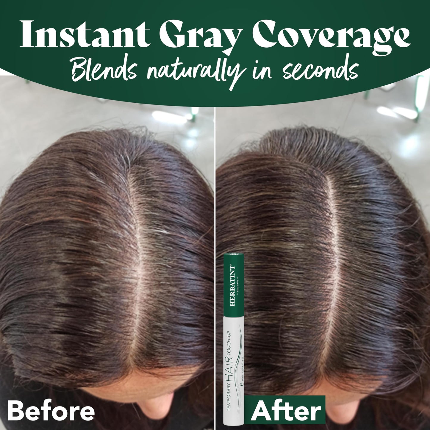 Herbatint Temporary Hair Touch-Up - Instantly Mask Grey Roots Between Coloring with Easy To Apply Precision Brush Kit - Natural-Looking Concealer