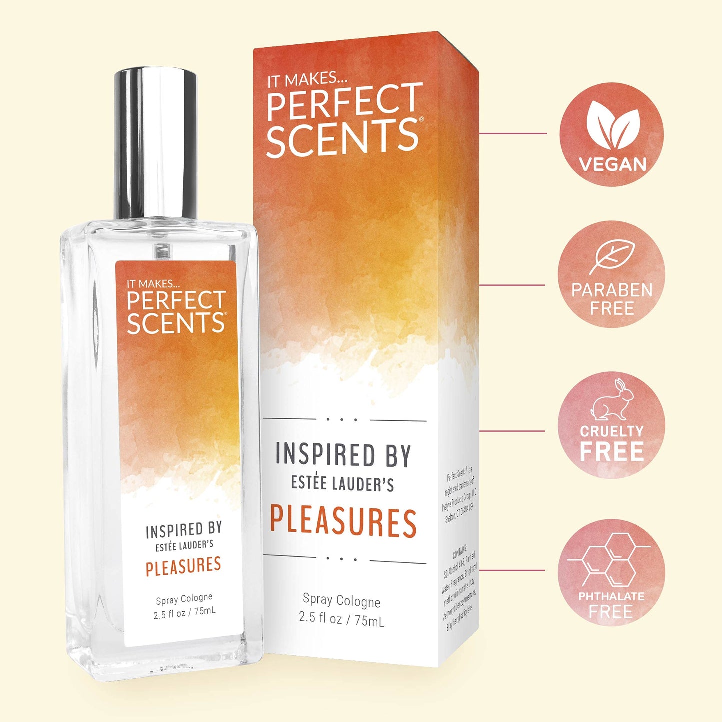 Perfect Scents Fragrance for Women 2.5oz – Inspired by Estee Lauder Pleasures, Vegan Eau de Toilette, Paraben & Phthalate Free