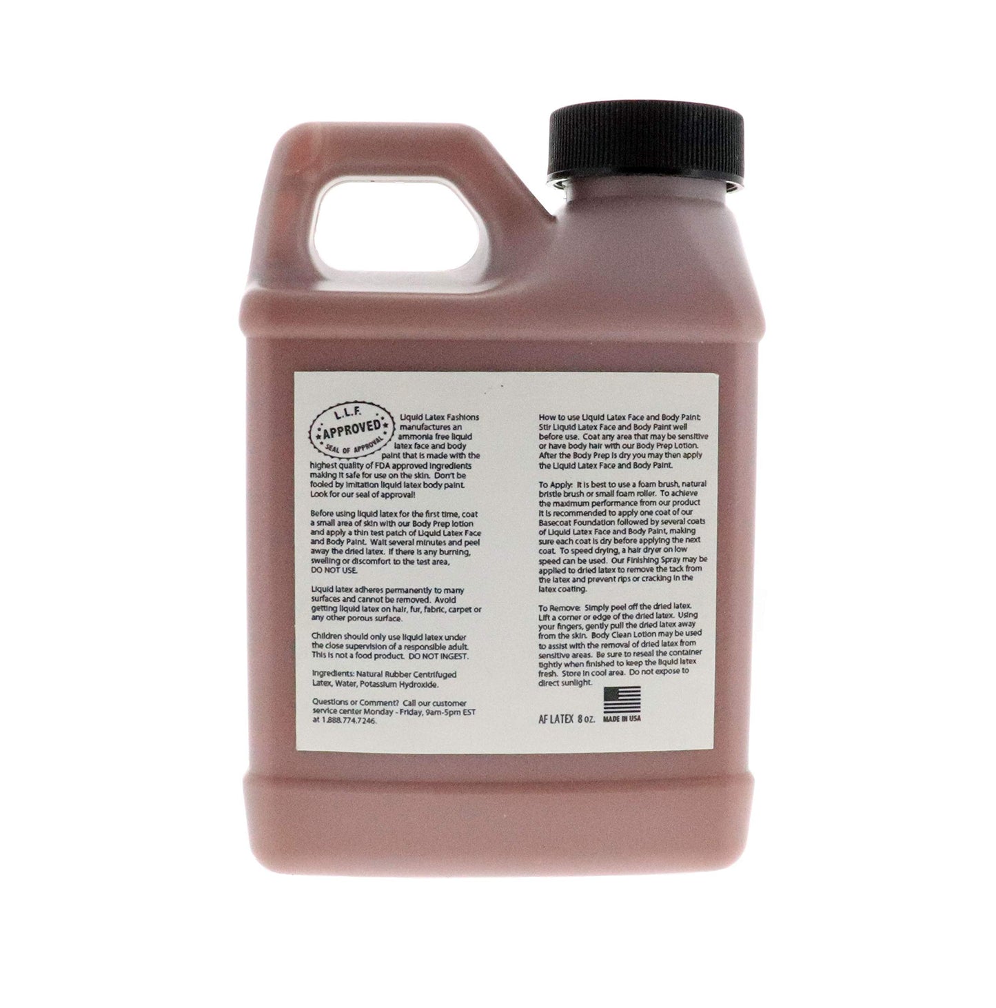 Chocolate 8 Oz - Liquid Latex Body Paint, Ammonia Free No Odor, Easy On and Off, Cosplay Makeup, Creates Professional Monster, Zombie Arts