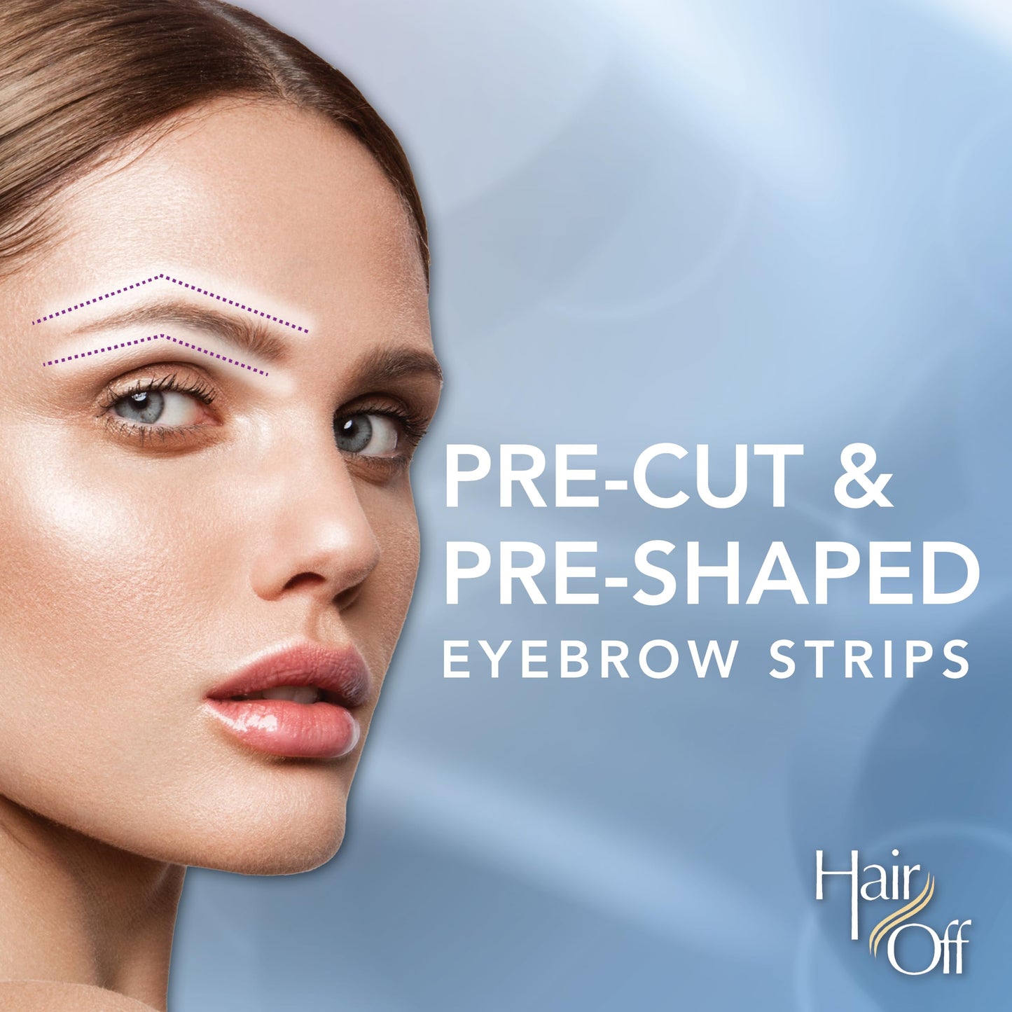 Hair Off Eyebrow Wax Strips - Fast & Painless Eyebrow Shaping Kit for Women - Face Wax Strips for Hair Removal - 18 Ct