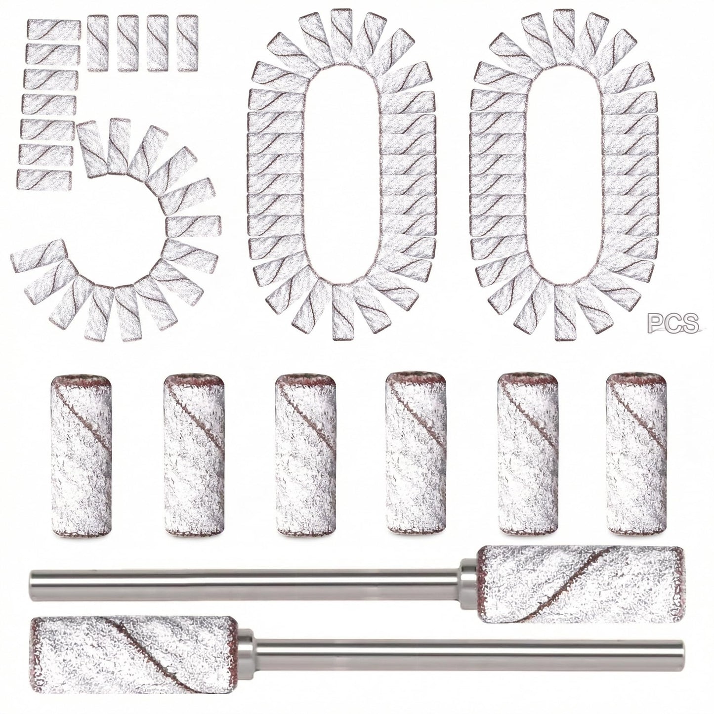 BLESWIN 500pcs Small Sanding Bands for Nail Drill Bit, 240 Fine Grit with 2pcs 3mm Drill Bits, Mini Grit Sanding Bands with Polishing Natural Nails Beauty and Personal Care BLESWIN Default Title