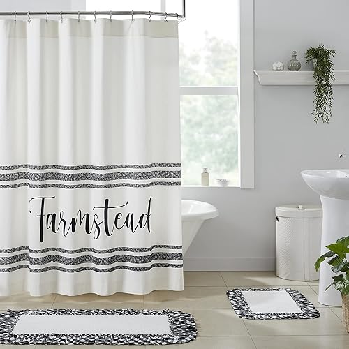 VHC Brands, Sawyer Mill 'Farmstead' Shower Curtain, Black, 72x72
