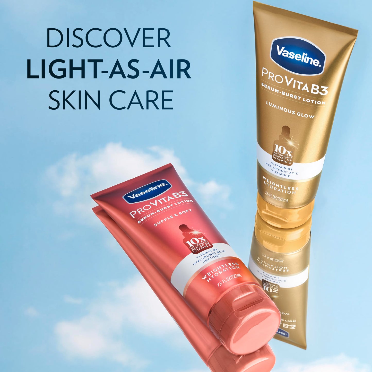 Vaseline Pro VitaB3 Serum Burst Lotion Supple & Soft Healthy, Hydrated Skin, Lightweight 10x Antioxidant Power of Vitamin C with Vitamin B3
