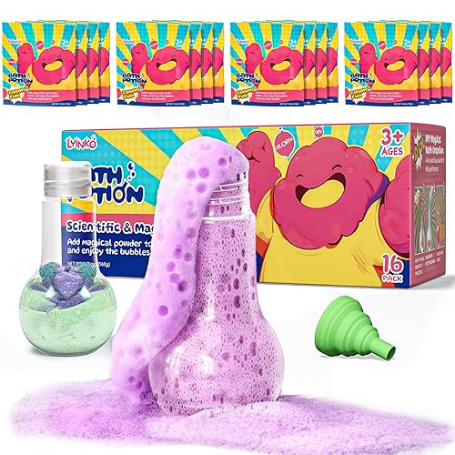 Bath Bomb Potions, 16 Pack Fizzy Bubble Bath Explosions, Cool Foam and Bubble Science Beaker for Bath, Fun Science & Magical Bath Time Buddy…