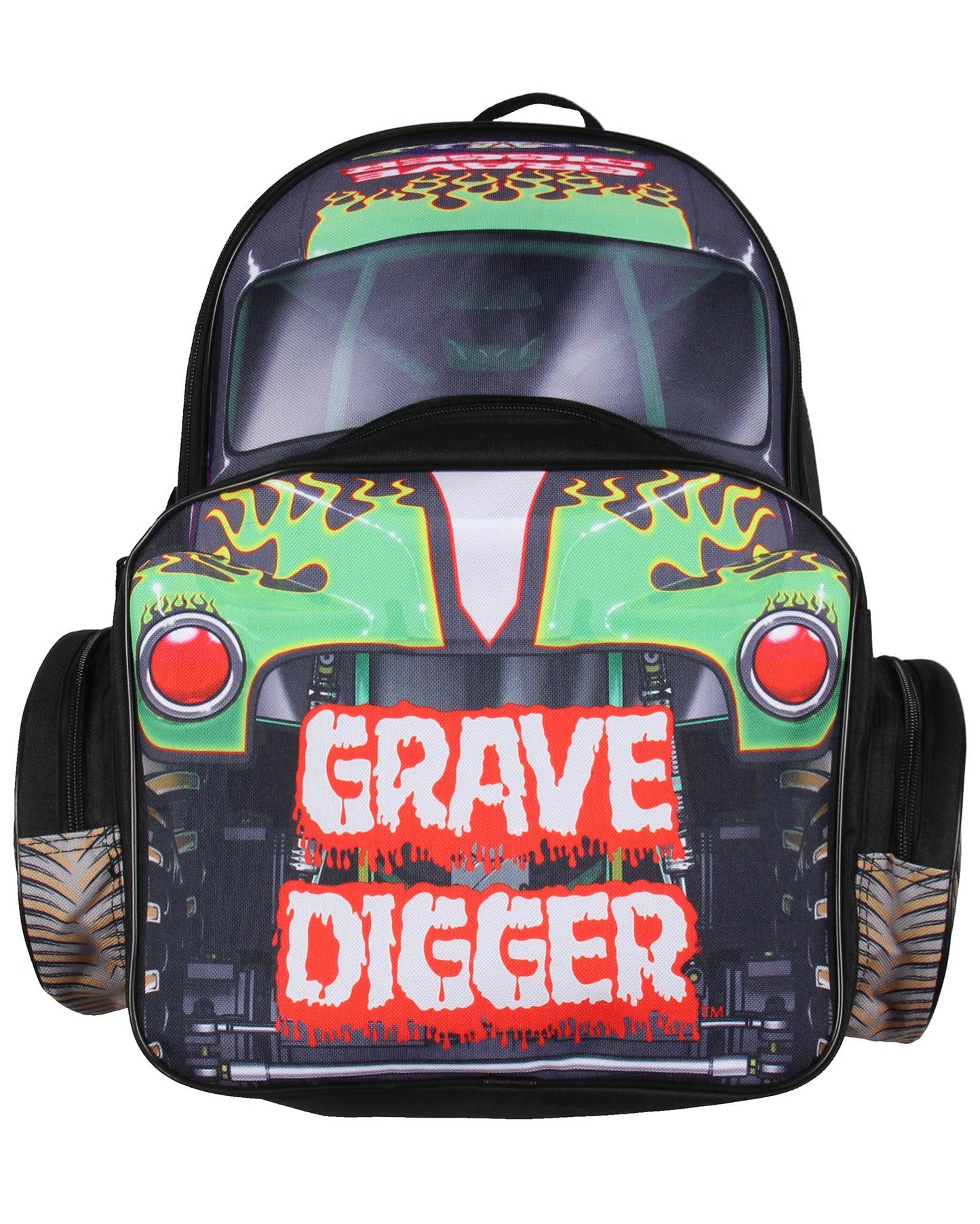 INTIMO Monster Jam Grave Digger Truck Shaped Dual Compartment Tote Backpack For Daily Use