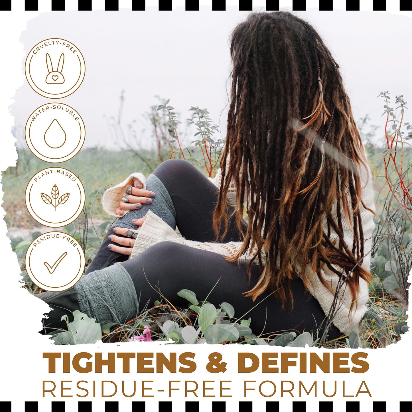 Dollylocks Sea Salt Texture Spray | Plant-Based, Vegan, Residue-Free | Tighten Locs Dreadlocks | Loose Hair Care | Fragrance Free | 8oz