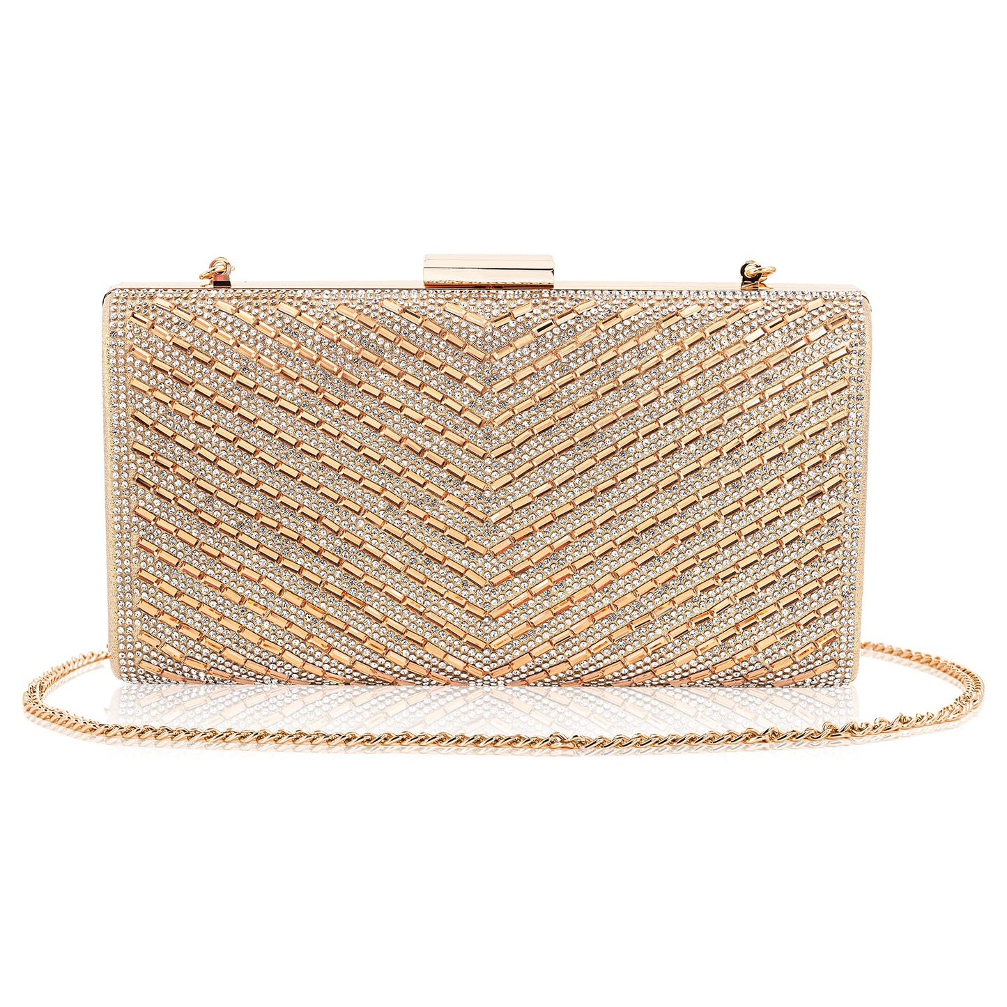 Docacan Sparkly Luxury Rhinestone Crystal Clutch for Bridal and Bridesmaid Glitter Metal Clasp Purse Prom Cocktail Formal Party and Wedding Sequin…