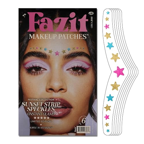 Fazit Makeup Patches - Sunset Strip Speckles - Glow Up Make-Up Patches - Cute Glitter Makeup Accessories for Women - Cosmetic Glitter for Face
