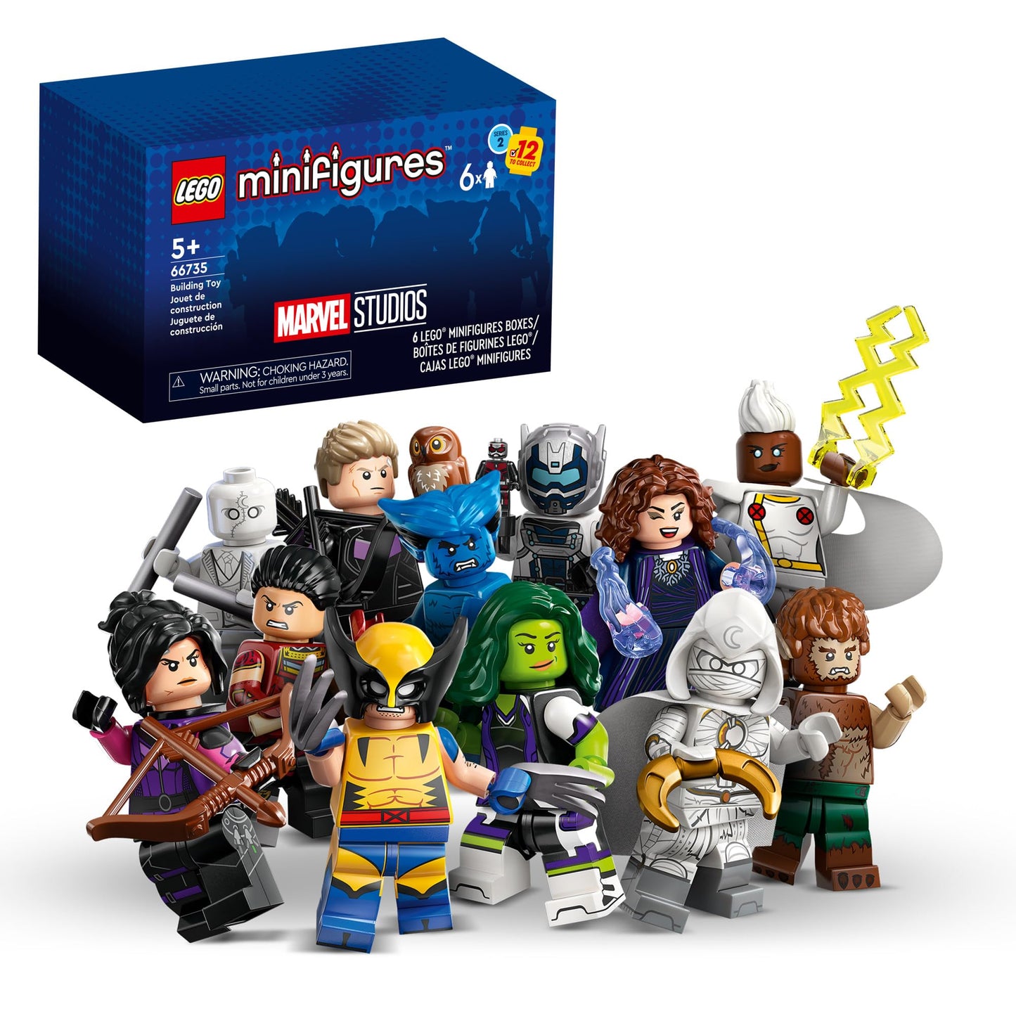 LEGO Minifigures Marvel Series 2 6 Pack 66735 – Mystery Blind Box Collectible Figures, Surprise Characters for Play or Display, Gift for Marvel Fans