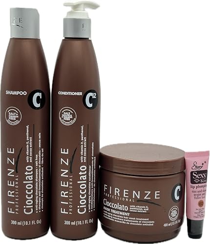 Firenze Professional Cioccolato (CI) Shampoo & Conditioner 10.1 fl oz/300ml + Mask Treatment 13.5 oz/400ml