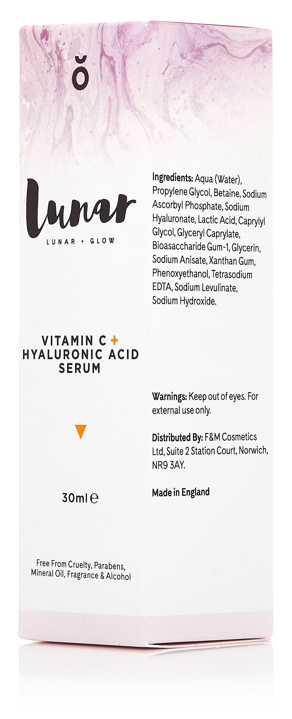 Vitamin C Hyaluronic Acid Serum by Lunar Glow. A Natural Anti Ageing Serum For Your Face & Skin. 1 fl.oz - 30ml.