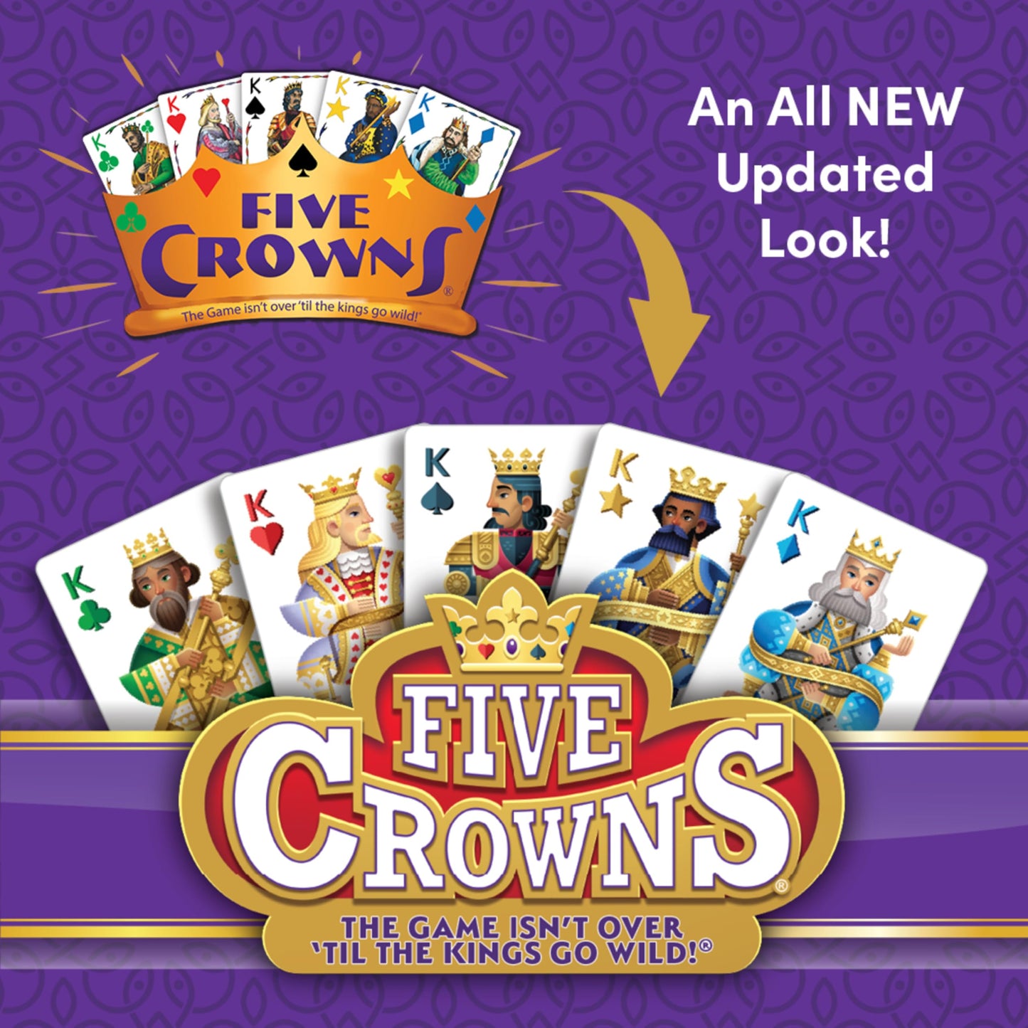 PlayMonster Five Crowns Collectible Tin - Card Game for Kids and Adults, Family Game Night, The Game isn’t Over Until the Kings Go Wild!, 5 Suited…