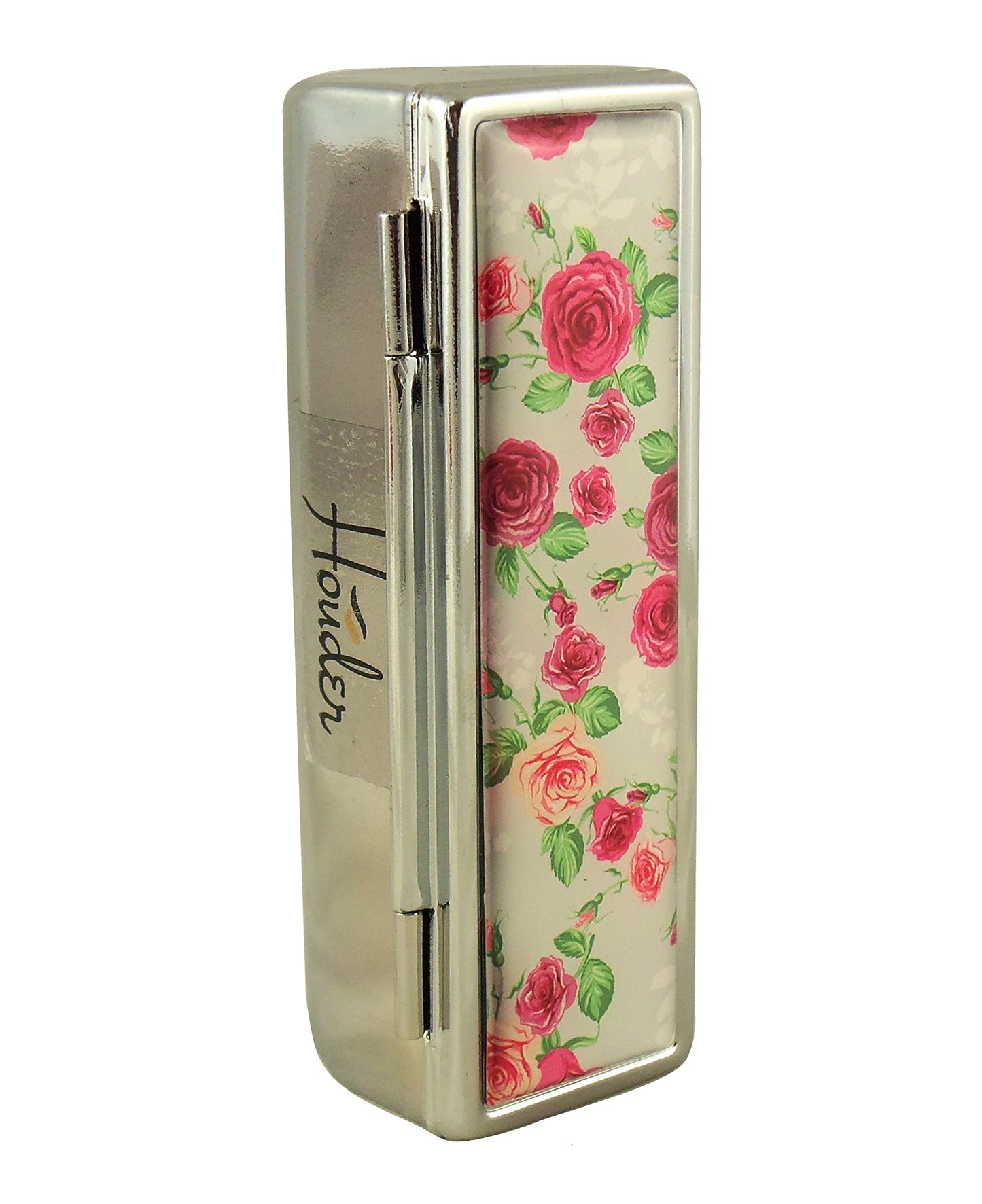 Houder Designer Lipstick Case with Mirror for Purse - Decorative Lipstick Holder with Gift Box - Velvet Lined - Protect Your Lipsticks in Style (Red