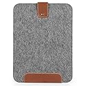 MegaGear Genuine Leather Laptop Sleeve Bag, Fleece Lined Zippered Protective Case compatible with 13-14 inch MacBook Pro Air M1 M2 M3 M4, Gray