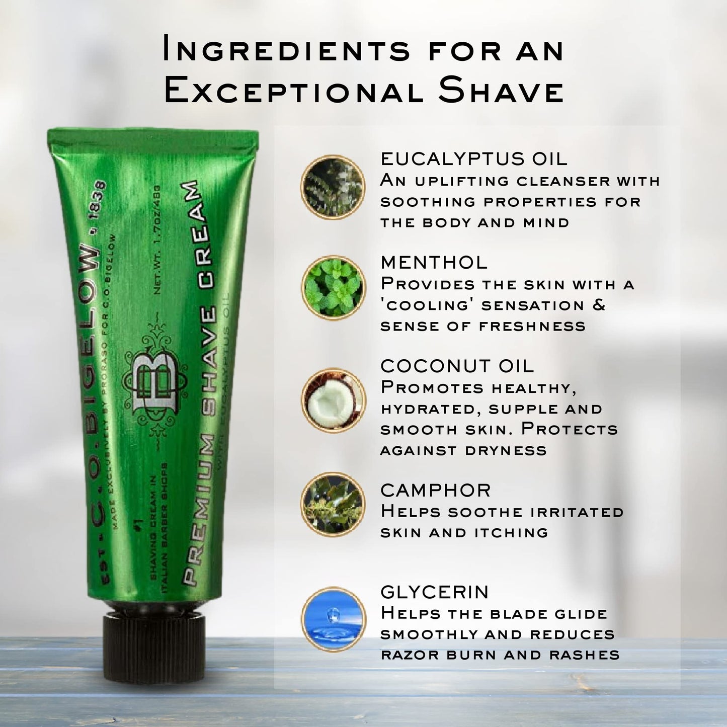 C.O. Bigelow Shaving Cream, 2 Pack of 5.2 oz Mens Shaving Cream with Eucalyptus Oil for Sensitive Skin & All Skin Types Beauty and Personal Care C. O. Bigelow