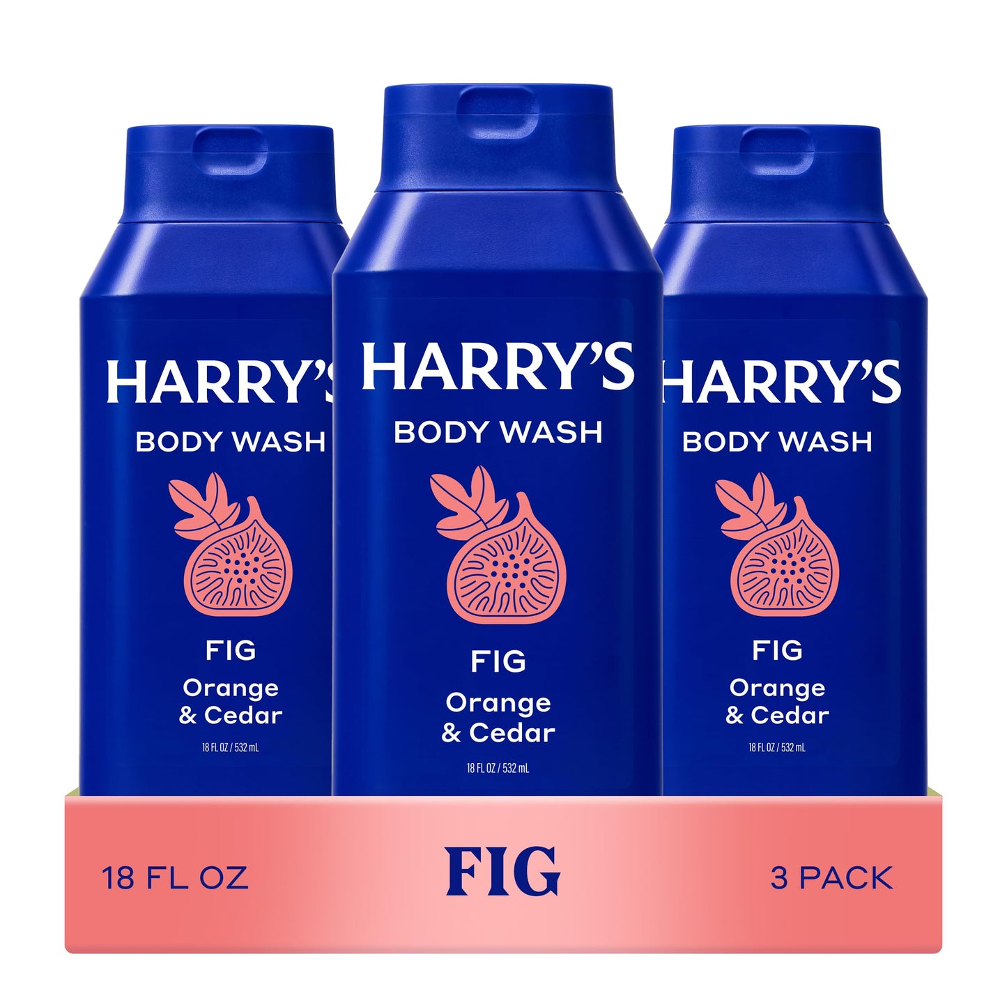 Harry's Men's Body Wash - Fig - (3 Pack) 18 fl oz - Shower Gel for Men - No Parabens, Sulfates, or Dyes