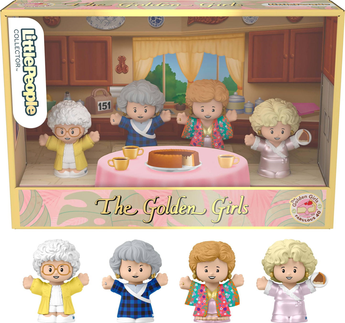 Little People Collector The Golden Girls – 40th Anniversary Late Night Cheesecake Figure Set in Display Gift Box for Fans & Adults