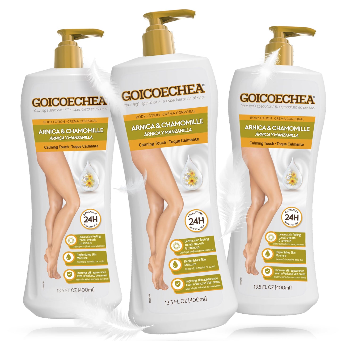Goicoechea Arnica & Chamomile Body Lotion | Soothes Tired Legs; Hydrates & Refreshes Skin; Non-Greasy Daily Formula; Varicose Veins Cream; Improves