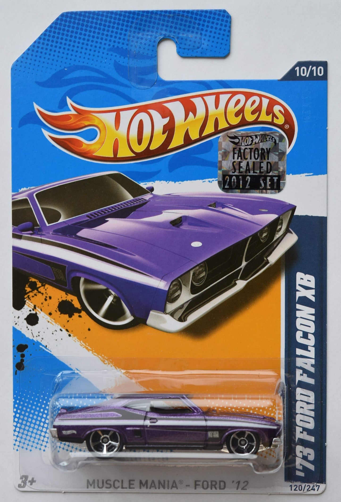 Hot Wheels 73 Ford Falcon XB Metalflake Purple 2012 Muscle Mania Ford Card 120