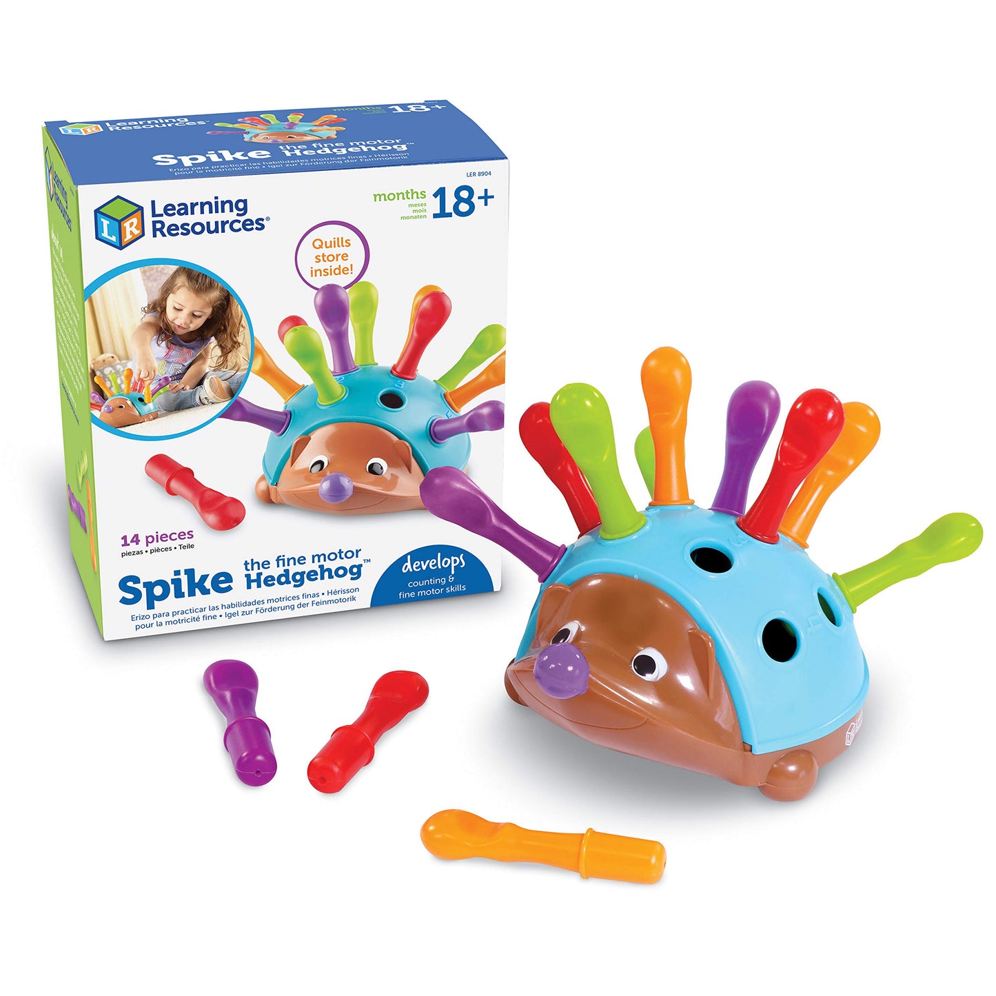 Learning Resources Spike The Fine Motor Hedgehog – Montessori Toddler Toy for Stacking, Sorting & Matching, Educational Gift for Kids Ages 18m+