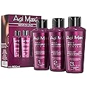 Agi Max Brazilian Natural Keratin Hair Treatment Kit for Straightening Curls and Frizz, Reducing Dry Damage, Nourish and Hydrate Root to Tip, Support