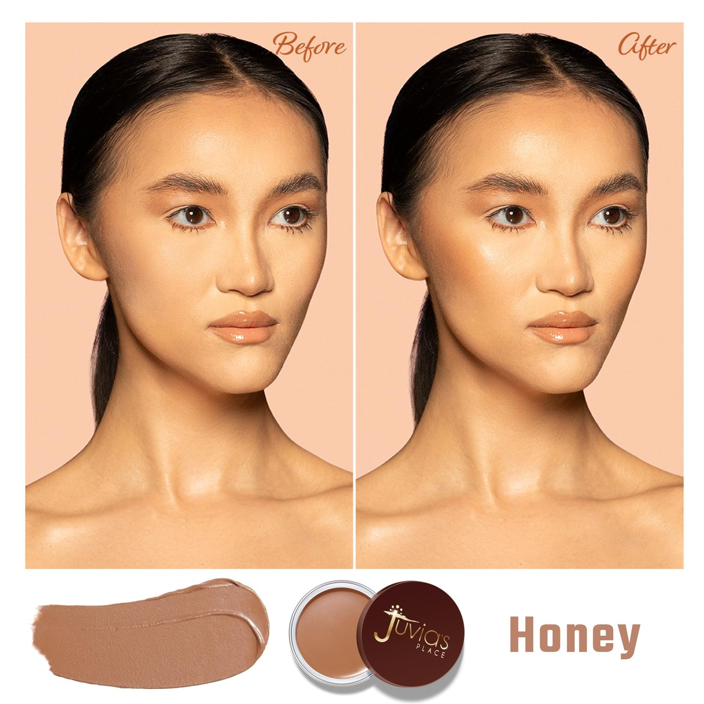 Juvia's Place Bronzed Cream Bronzer - Honey - Smooth Cream Bronzer Pot for Sun-Kissed Glow & Warmth, Buildable & Blendable Makeup Contour