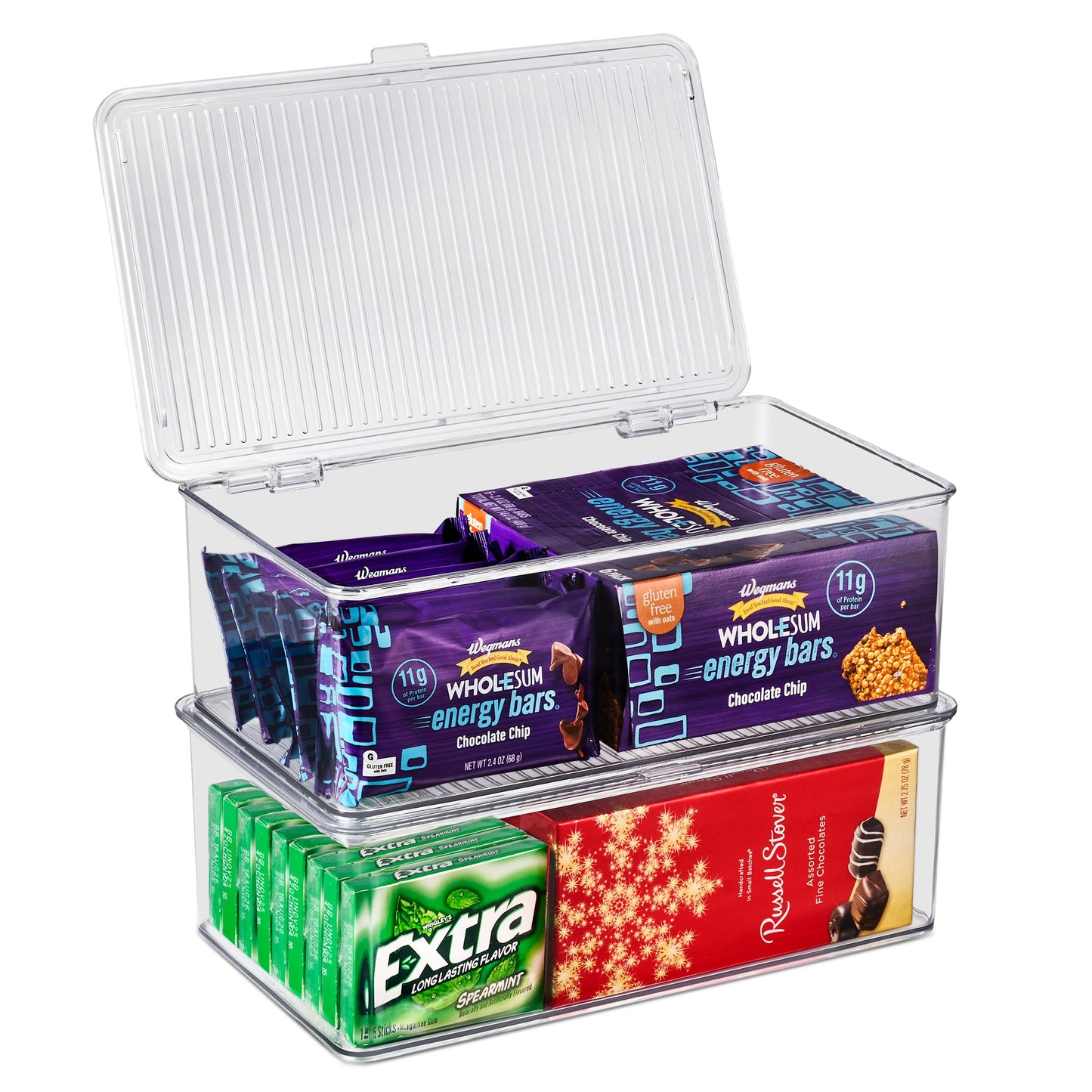 Pantry Storage Bins for with Hinged Lids