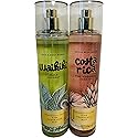 Bath & Body Works Fine Fragrance Mist Set of 2 - Pink Pineapple Sunrise & Waikiki Beach Coconut - Tropical Fruity Summer Body Spray Bundle
