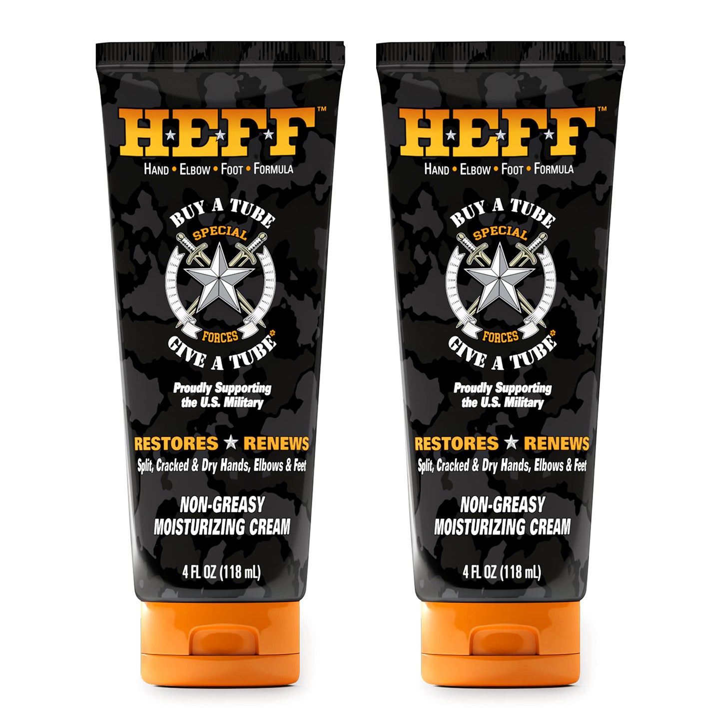 HEFF Hand Elbow Foot Formula Moisturizing Lotion, 4 oz., 2 Pack - For Dry, Flaky Skin, Paraben-Free, Dry Skin Relief, black
