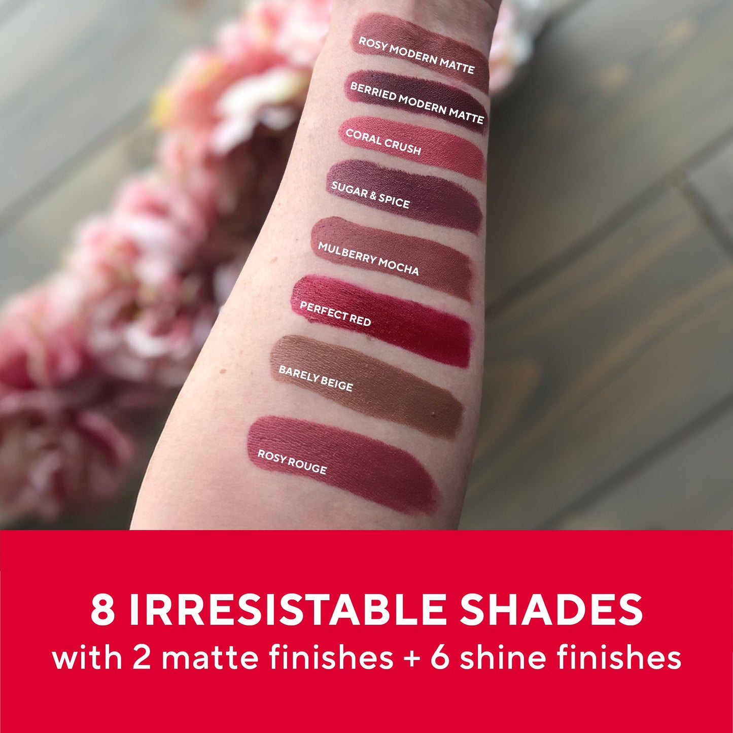 Mirabella - Sealed with a Kiss Smudge Proof Lipstick, Long-Lasting No-Bleed Lip Makeup, Hydrating Lip Color with Vegan Lanolin & Vitamin E, Rosy