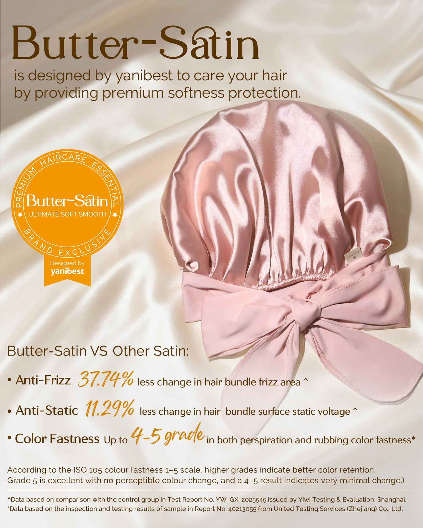 YANIBEST Adjustable Satin Bonnet for Sleeping Women Double Layer Hair Wrap Reduce Friction Prevent Frizz Natural Curly Hair, Blush Pink Beauty and Personal Care YANIBEST