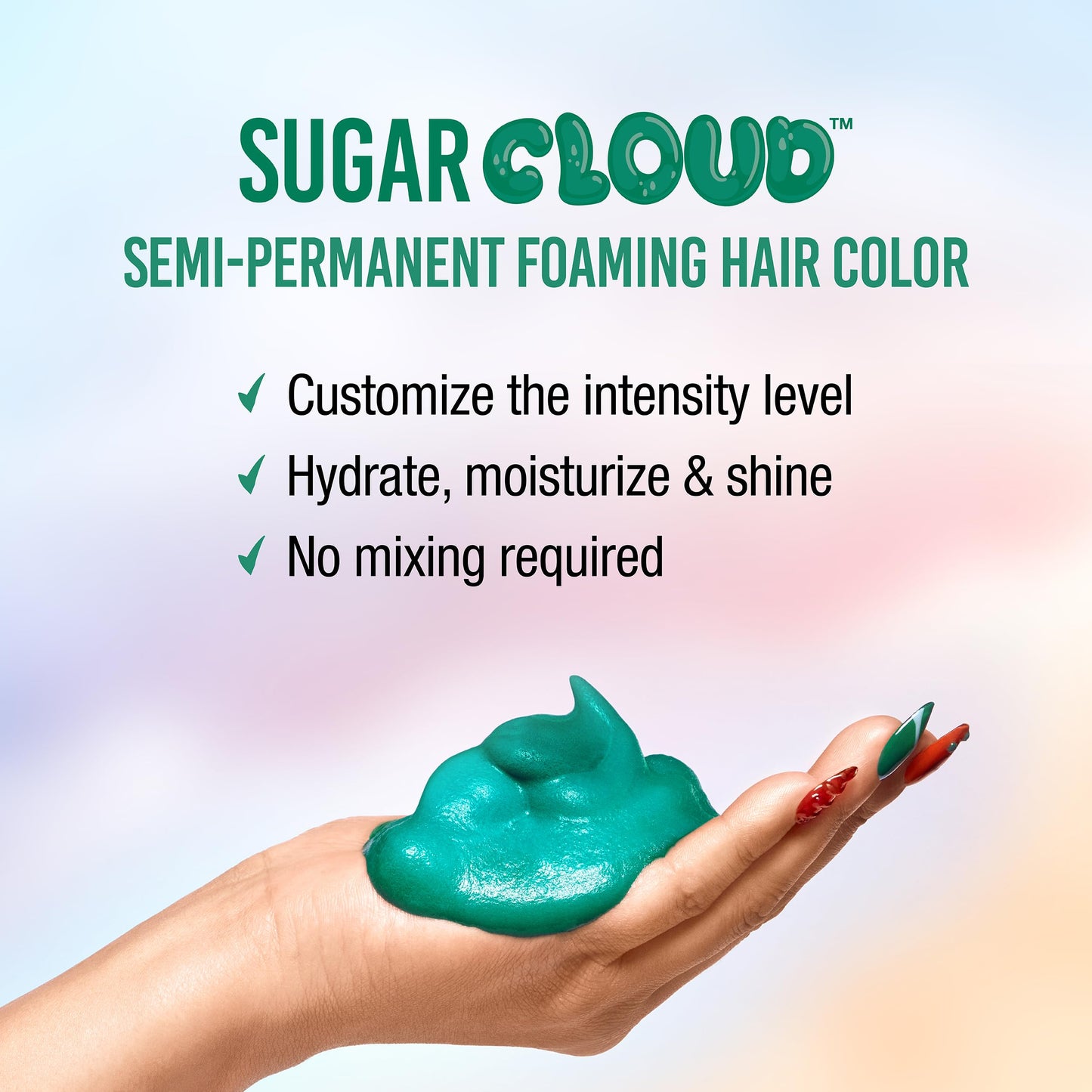 Punky Sugar Cloud Semi-Permanent Foam Hair Color, Watermelon Suga - Vibrant Hair Dye for Long-Lasting Color, Easy Application Foam Hair Dye, 6 fl oz.