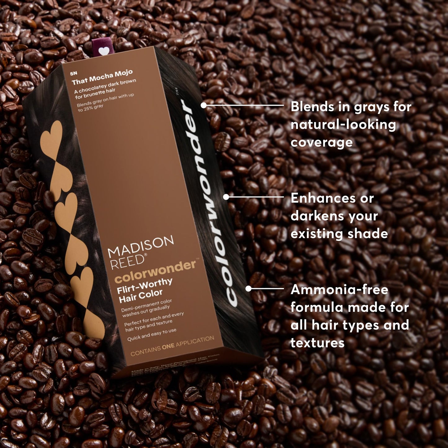 Madison Reed ColorWonder Demi-Permanent Hair Color Kit - 5N Dark Brown (That Mocha Mojo) | Blends Up to 25% Gray, Lasts 25 Washes, Ammonia-Free