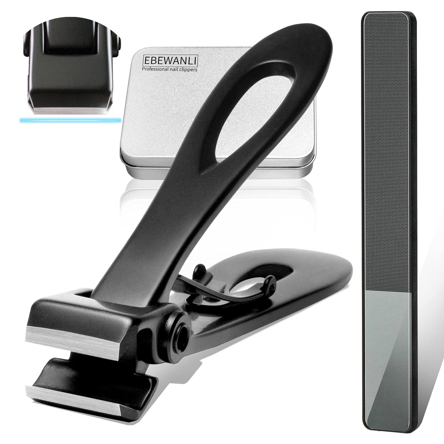 EBEWANLI Straight Nail Clipper, 17mm Wide Jaw Opening Extra Large Toenail Clippers for Thick Nails or Tough Fingernail & Ingrown Toenail, Heavy Duty