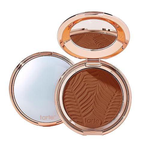 tarte Amazonian clay blurring powder foundation - Buildable Light-to-Medium Coverage, Natural Matte Longwear Finish, Blurs look of Pores, Vegan & Cruelty-Free, full size, 57N rich neutral