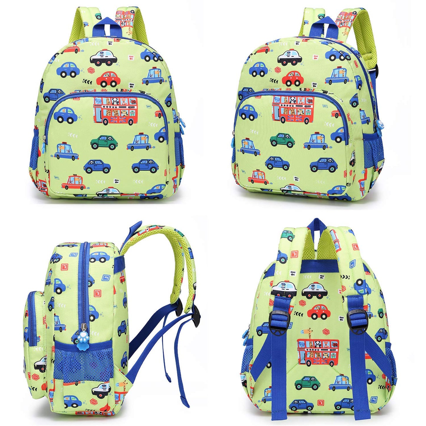 willikiva Little Childrens Toddler Bags Cute Bus kids Backpack for Kids Boys and Girls to Travel School Backpack (Green)