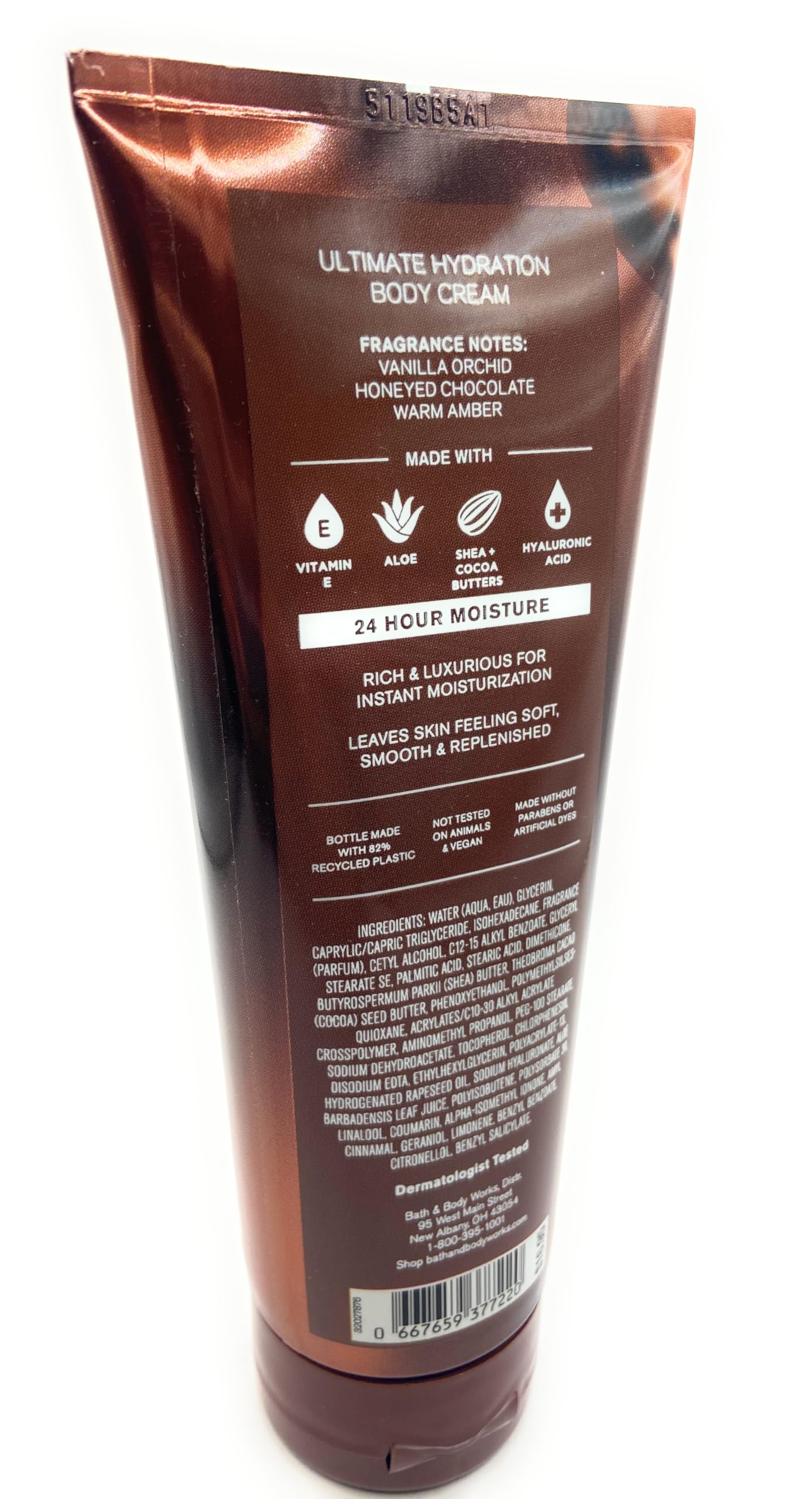 Bath and Body Works Chocolate Amber 24 Hour Moisturizing Body Cream - 8 oz / 226 g