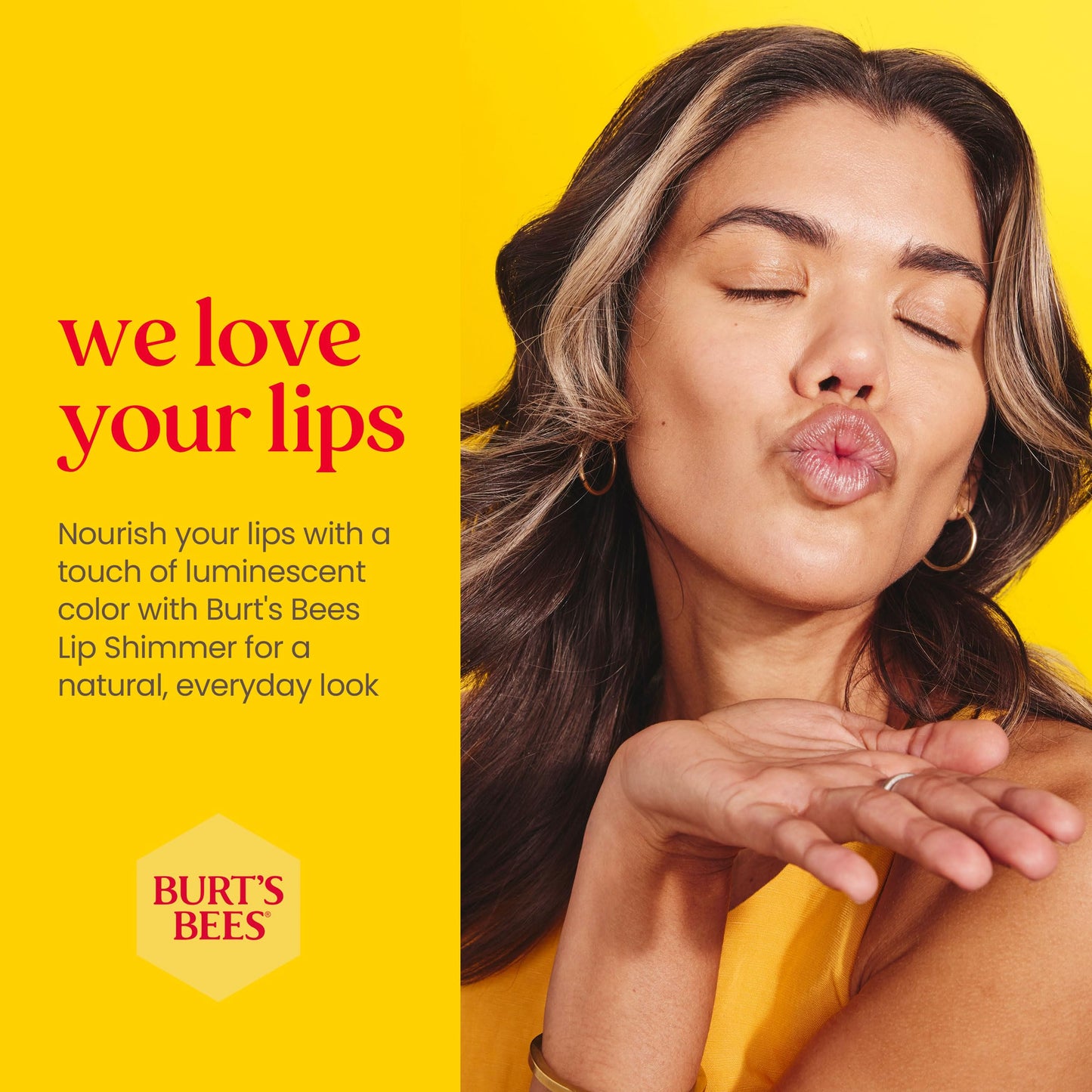 Burt's Bees 100% Natural Moisturizing Lip Shimmer, Strawberry - 1 Tube