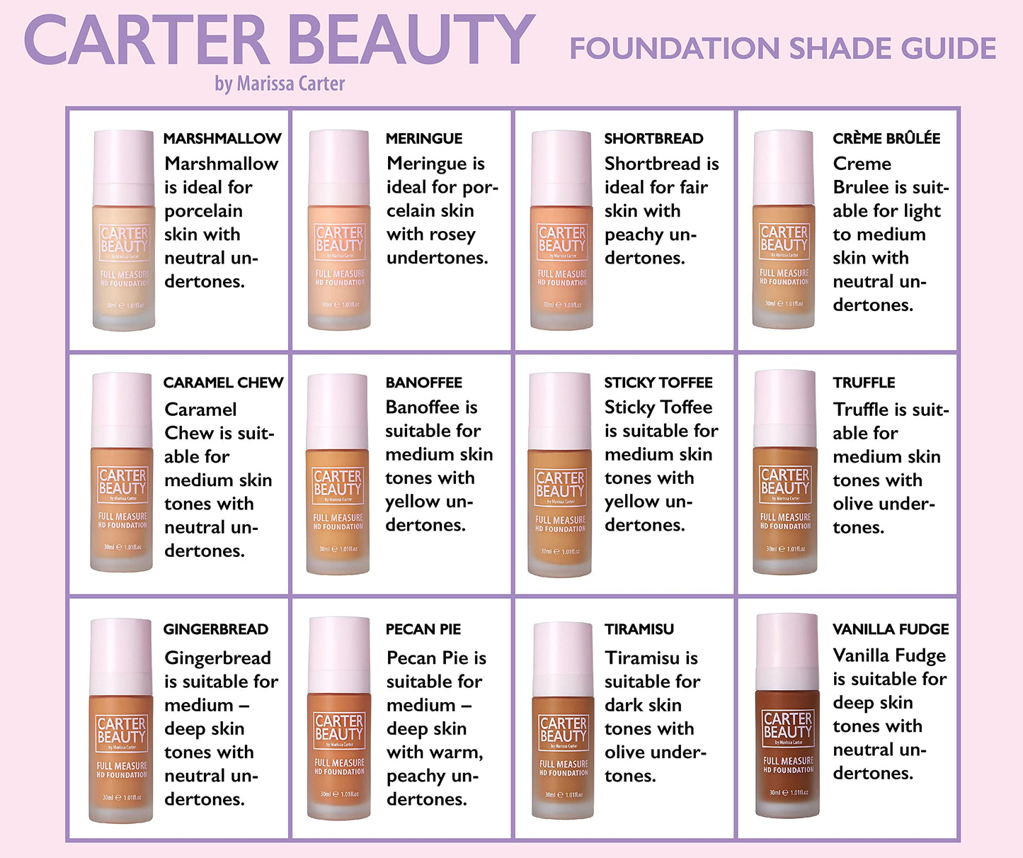 Carter Beauty Full Measure HD Foundation - Lightweight, Full Coverage Matte Formula - Water-Based Super Soft Skin Perfector - Vegan And Cruelty Free