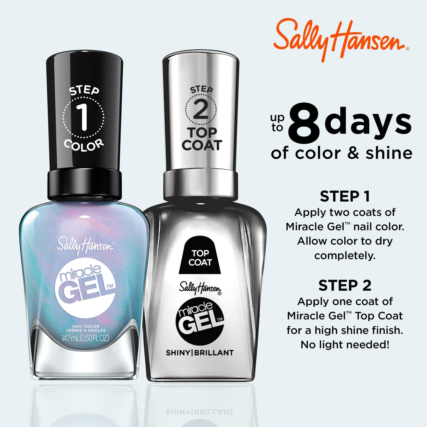 Sally Hansen Miracle Gel™, Lets Get Digtl, Long Lasting, Gel-Like Formula, No UV Lamp Needed, Blue Nail Polish Beauty & Personal Care Sally Hansen