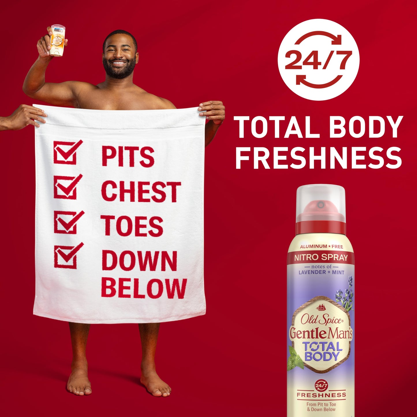 Old Spice Whole Body Deodorant Spray for Men, Aluminum Free, Lavender + Mint Scent, 24/7 Odor Protection, 24/7 Lasting Freshness, Dermatologist Tested, Gentle on Skin, Safe to Use All Over, 3.5 oz