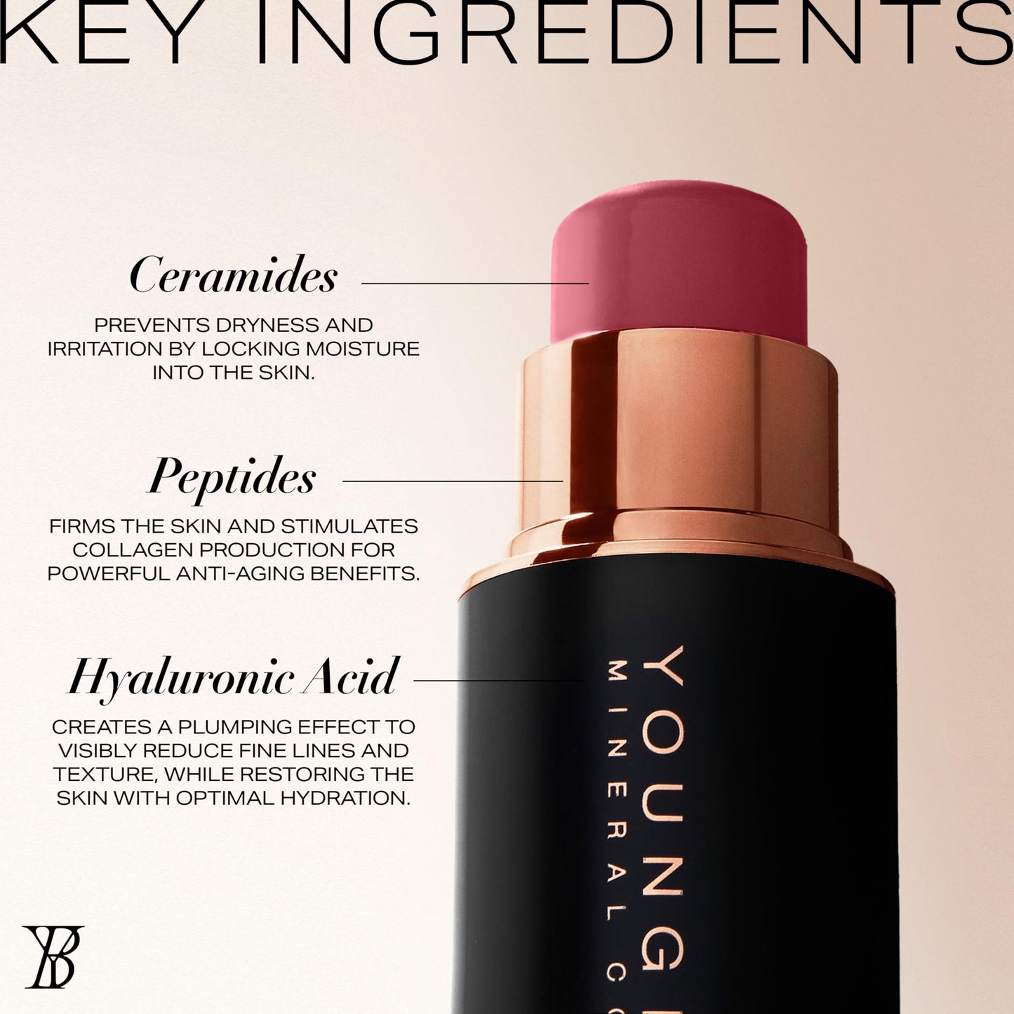 Youngblood VividLuxe Crème Blush Stick, Mulberry
