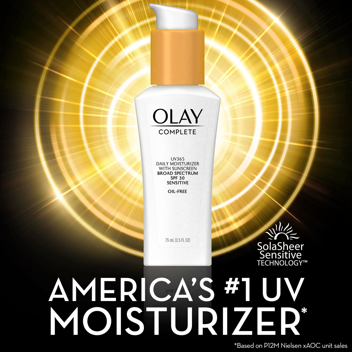 Olay Face Moisturizer, Complete with Sunscreen SPF 30, Fragrance-Free for Sensistive Skin, Broad Spectrum Sun Protection, Long-Lasting Hydration