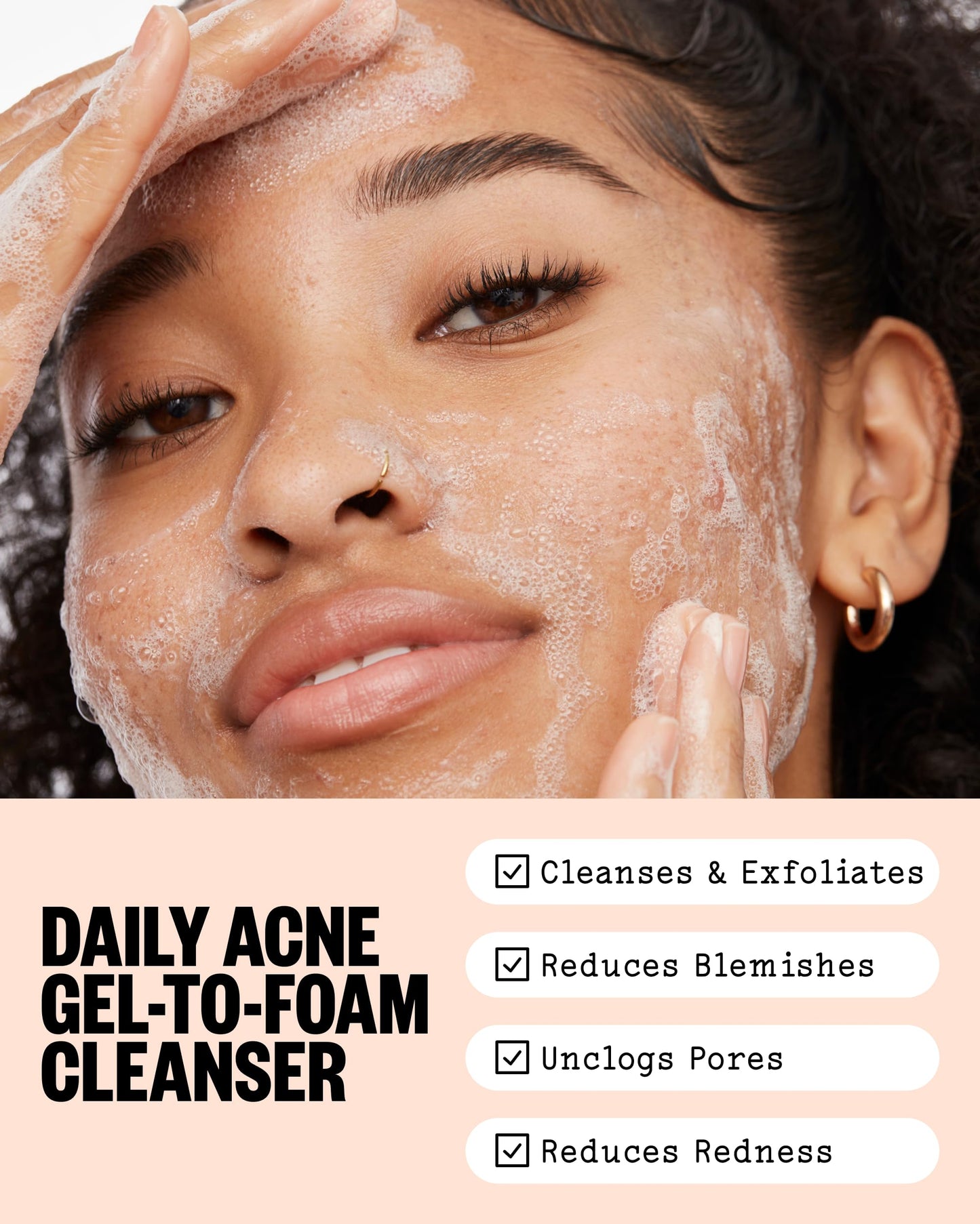 PEACE OUT Acne Gel Cleanser, With 2% Salicylic Acid for Breakouts, Blemishes & Blackheads, Daily Face Wash with Ceramides to Unclog Pores, Support