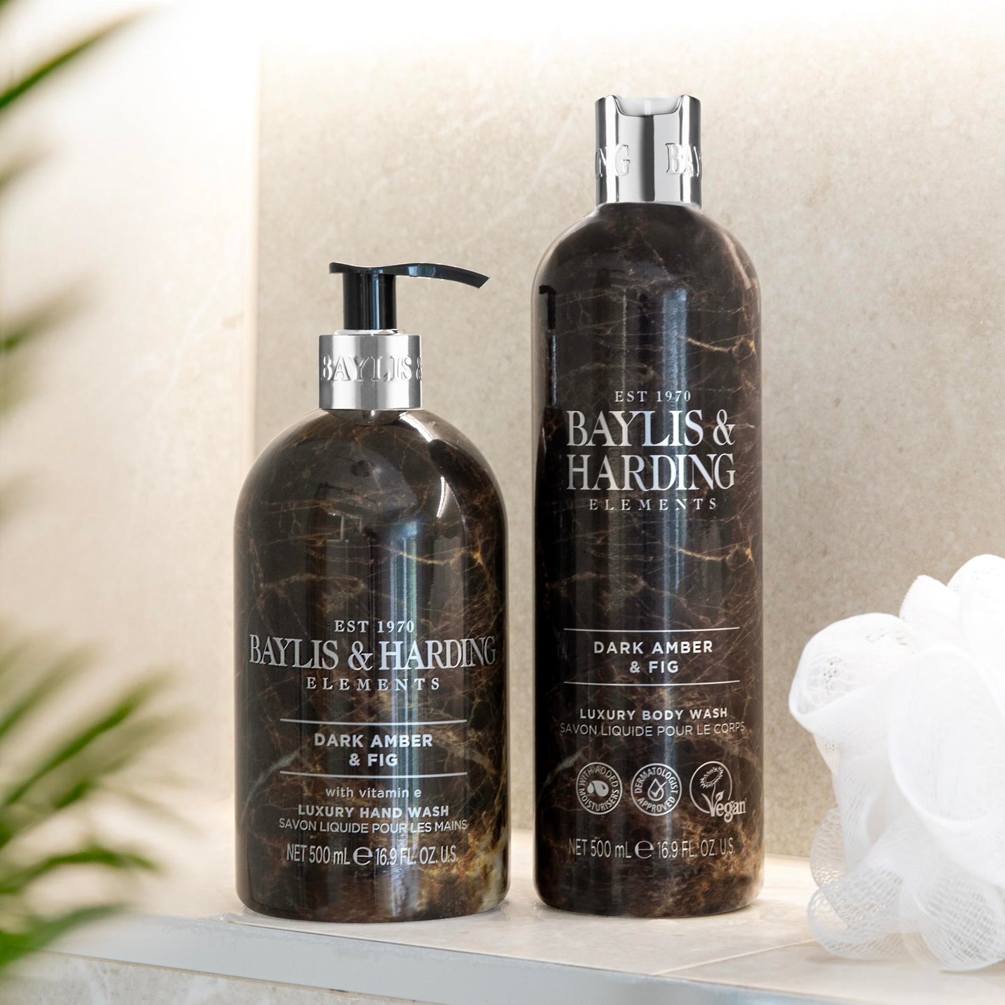 Baylis & Harding Liquid Body Wash Soap, Elements, Dark Amber & Fig, 16.9oz/500ml